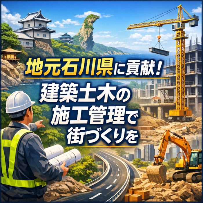 地元石川県に貢献！建築土木の施工管理で街づくりを